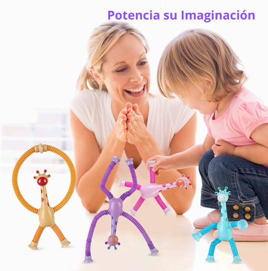 Set 4 Piezas Sensorial pop tube jirafa